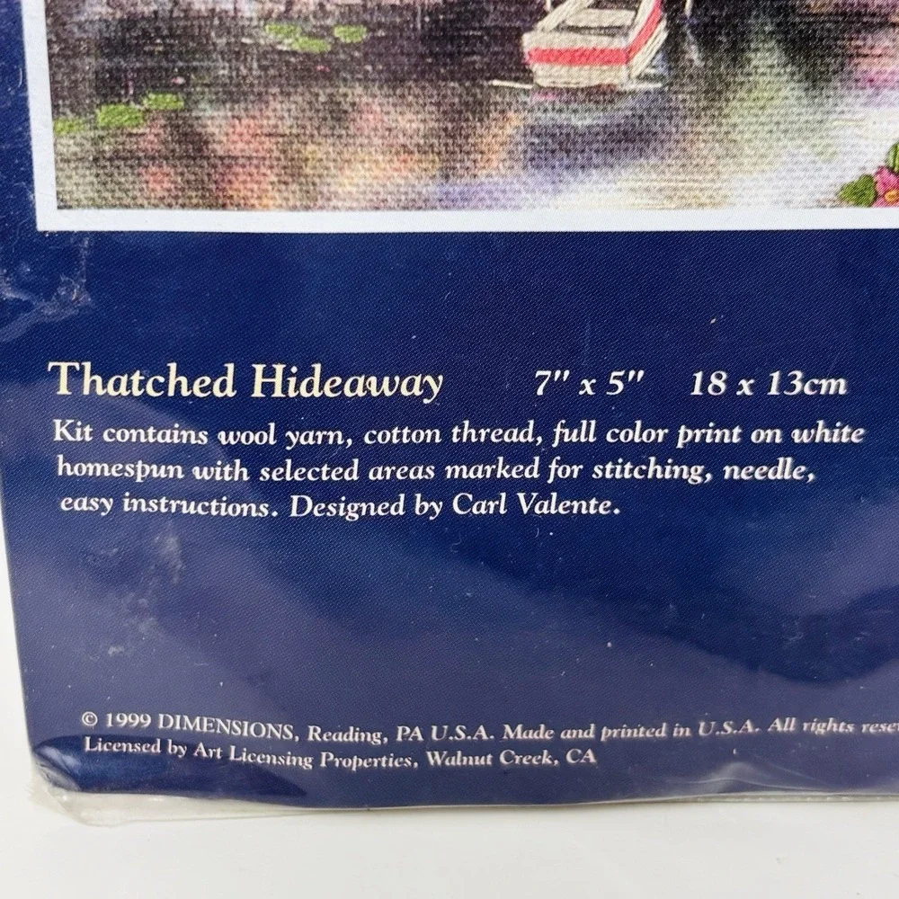 Thatched Hideaway Crewel‎ Kit Creative Accents Cottage Rpw Boat Lake 7932